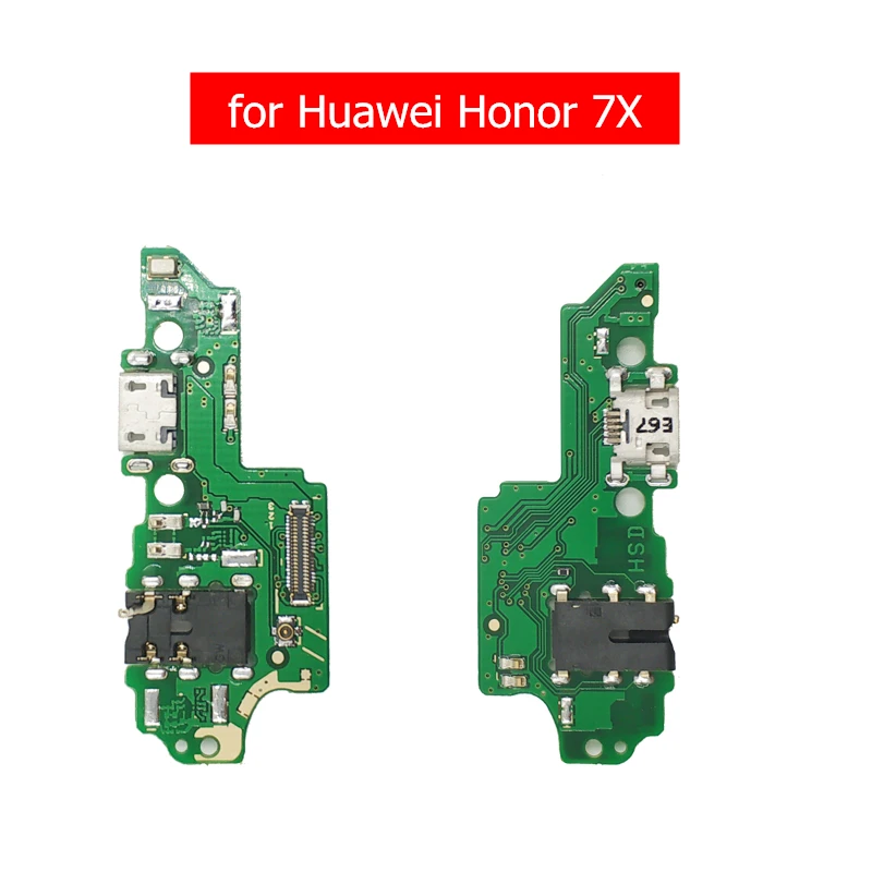 Для huawei Honor 7X USB порт зарядного устройства гибкий кабель зарядный док-микрофон наушники гнездо для печатной платы плата лента гибкий кабель Ремонт Запчасти