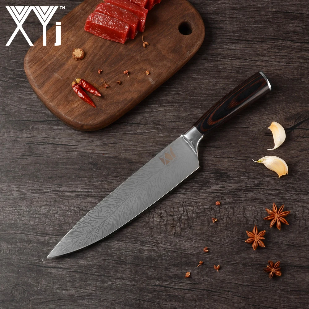 XYj кухонный нож шеф повара 7CR17 440C японские ножи из высокоуглеродистой нержавеющей