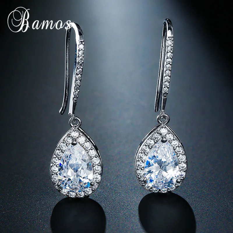 Женские Висячие серьги Bamos разноцветные Серьги разных цветов с цирконом