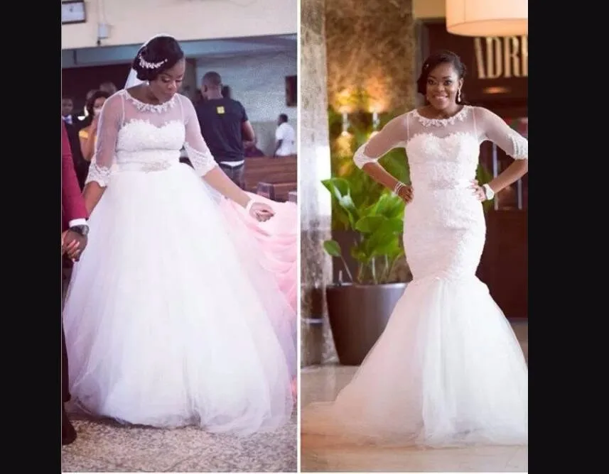 

Classic Mermaid African Wedding Dresses 2022 Lace Appliques Bridal Gowns Vestido De Novia