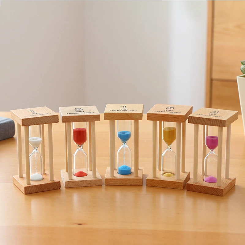 Sand Watch 1 Minute Clock 3 5 Minutes Glass Shower Timer Wood Timing Kid Gift Mini Ornaments Home Decoration Accessories SL-MZFX | Дом и сад