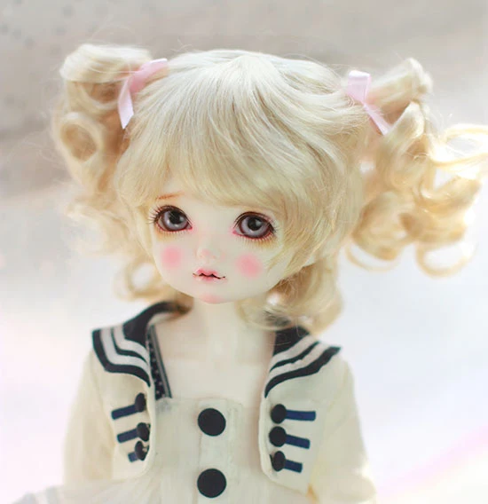 Детская игрушка ручной работы, аксессуары для кукол 1/6 1/4 1/3 BJD/SD, парик для кукол, золотые Детские кудрявые волосы, 1 шт.