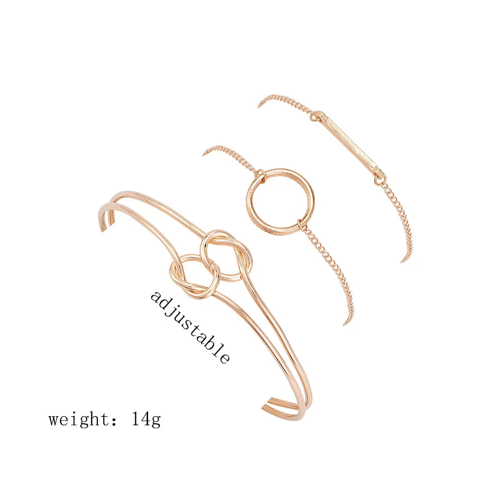 Новые модные ювелирные изделия двойной узел манжеты браслет набор подарки для