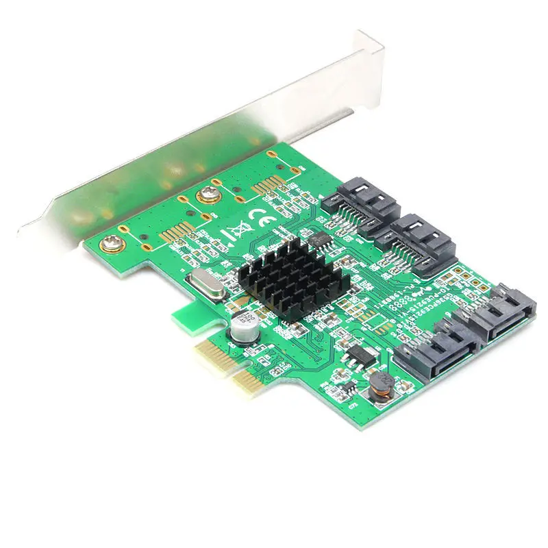 PCI Express к SATA 3 плата контроллера E 4 портам 0 III адаптер 6 Гбит/с w/низкопрофильный