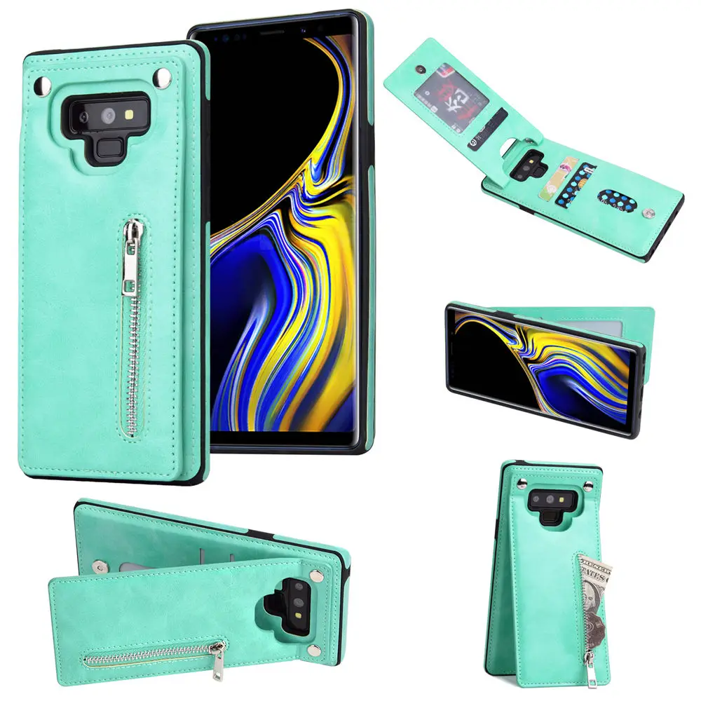 Вертикальный флип-чехол на молнии для samsung Galaxy S10, S9, S8 Plus, S10E, Note 9, 8, чехол, кожаный держатель для карт, Роскошный кошелек, сумка для телефона