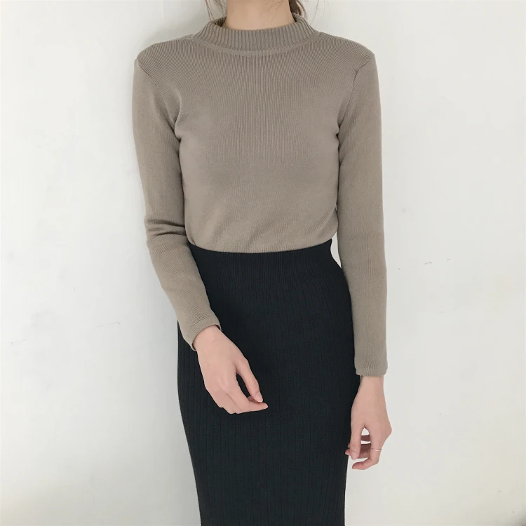 TAJIYANE New 2018 Spring Fashion Women Sweater High Elastic Solid Turtleneck Slim Bottoming Knitted Pullover LD208 | Женская одежда