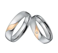 100pcs Custom handmade 316L stainless steel rings jewelry rose gold color wedding band couple Rings for men and women