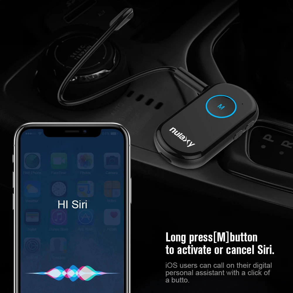 Nulaxy беспроводной bluetooth приемник FM Transmitt адаптер автомобильный кабель для входа