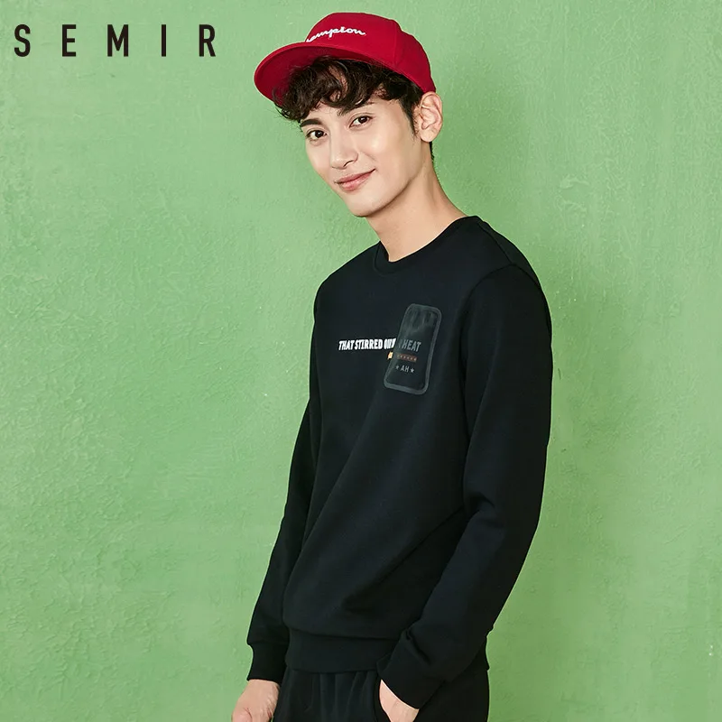 SEMIR толстовки для мужчин с круглым вырезом свитеррубашка уличная одежда длинным