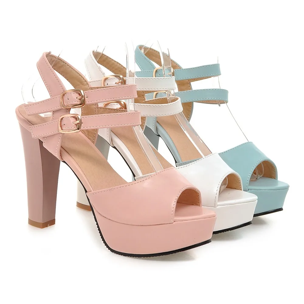 New arrival summer plus size 12 13 14 fashion sexy Peep Toe Hand sewn Rough with Super High Heels sandals ladies | Обувь