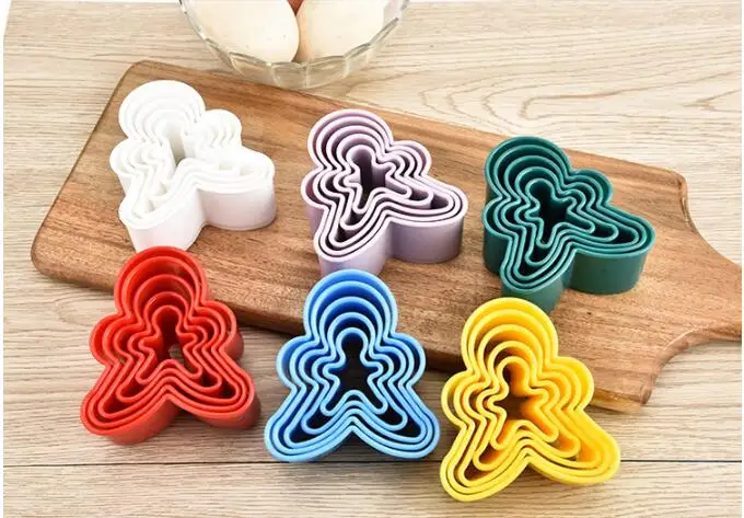 5 шт./лот пластиковые формочки для печенья Пряничный человек набор форм разные