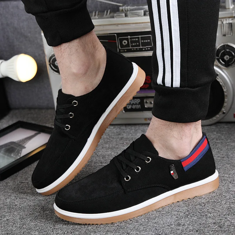 30% OFF Spring and Summer Men's Casual Shoes Men Black Brown Lace Patchwork Breathable Comfortable Flat | Обувь