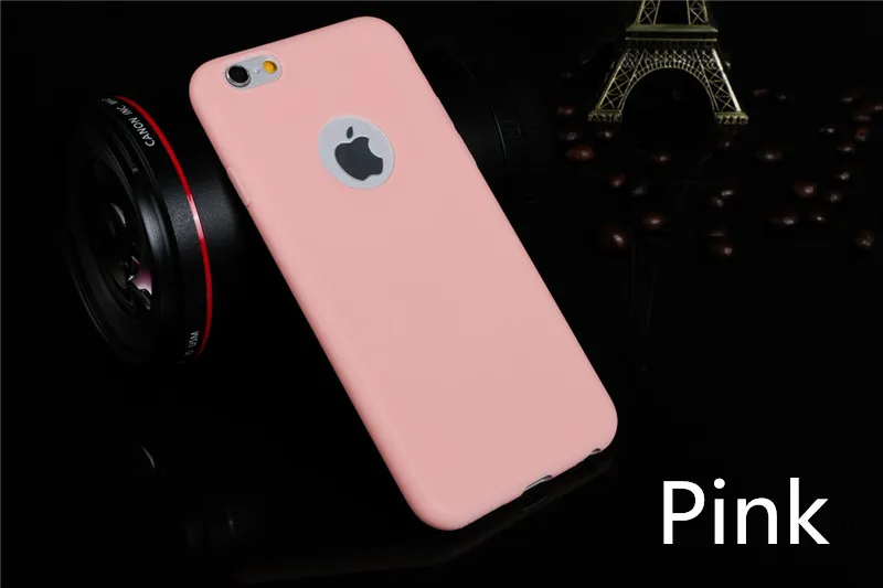 Pink Карамельный цвет чехол для телефона для iPhone 7 Plus XS XR XS Max Мягкая силиконовая задняя накладка из ТПУ чехол s для iPhone X 8 7 6 6S Plus 5 5S SE - Цвет: Pink