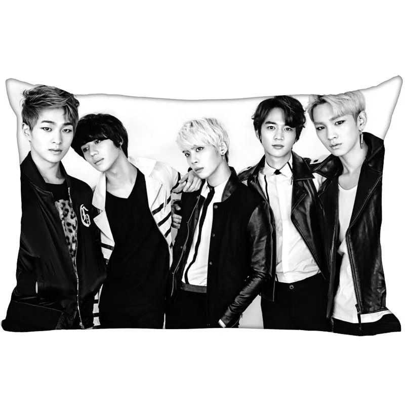 Атласная наволочка с принтом KPOP star на заказ двухсторонняя SHINee логотипом больше