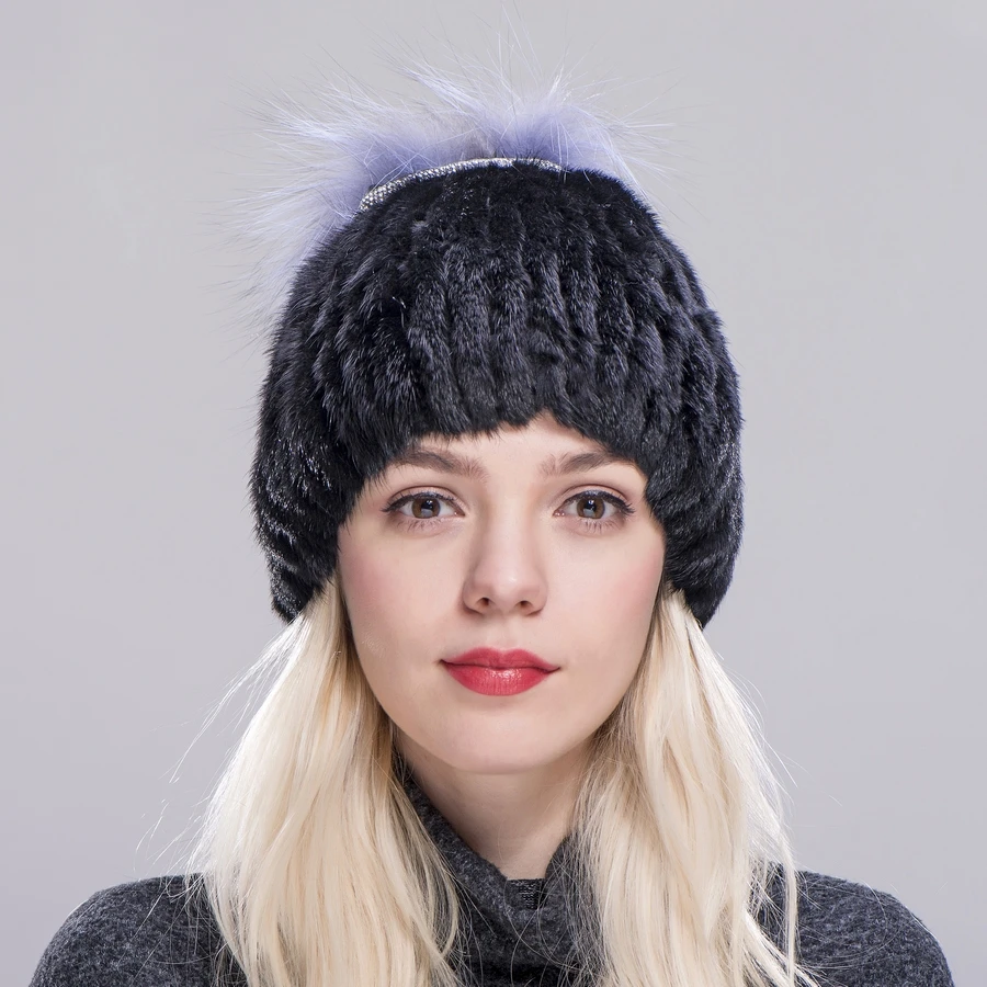 Женские шапки FXFURS из меха норки роскошные модные зимние с лисьим хвостом и