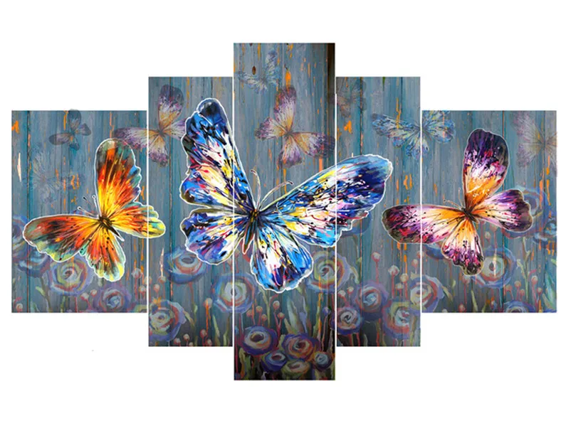 

5 parts / sentence 5d diy painting colorful butterfly magic diamond painting cross stitch strass mosaic animal home decor