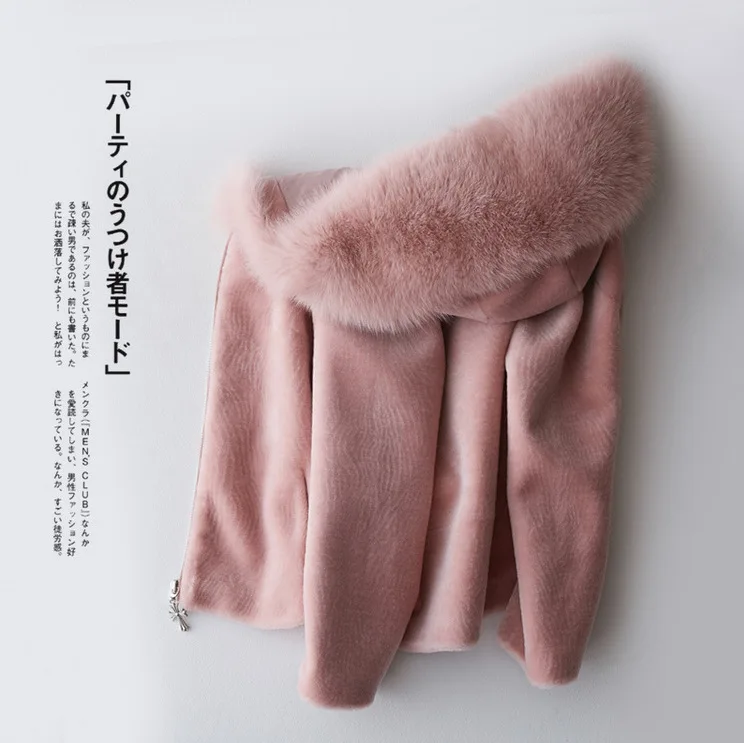 Autumn and winter new jackets fashionable lamb wool coats short cap sheep shears fur women | Женская одежда