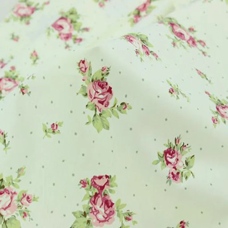 160x50cm Elegant Rose 100% cotton fabric Quilting romantic Green Baby Fabrics Patchwork Good Quality METER HOME Textile | Дом и сад