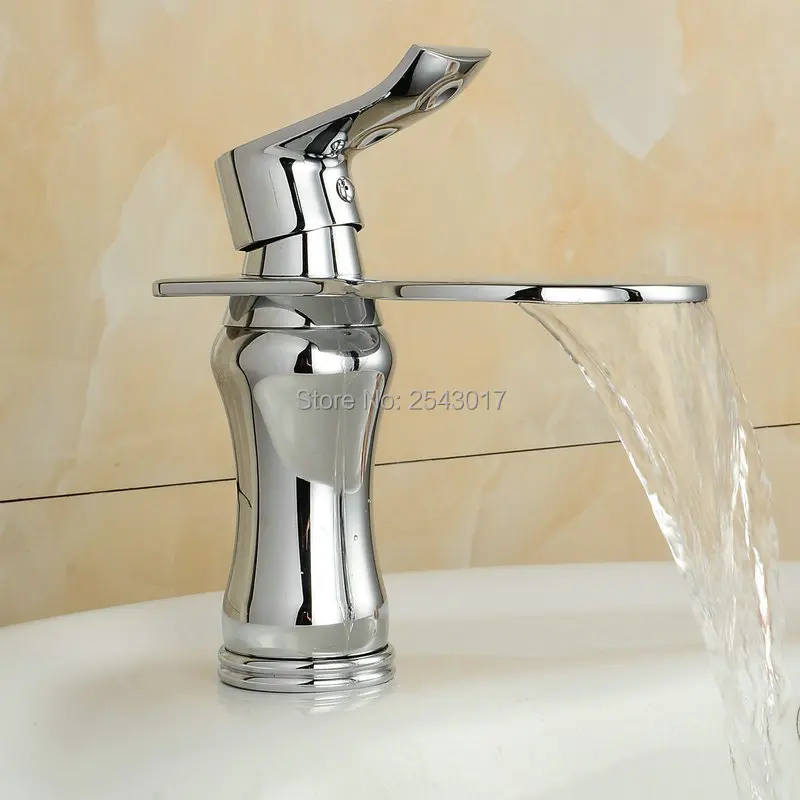Ванная комната смеситель для умывальника дизайн широкий рот хром готовой
