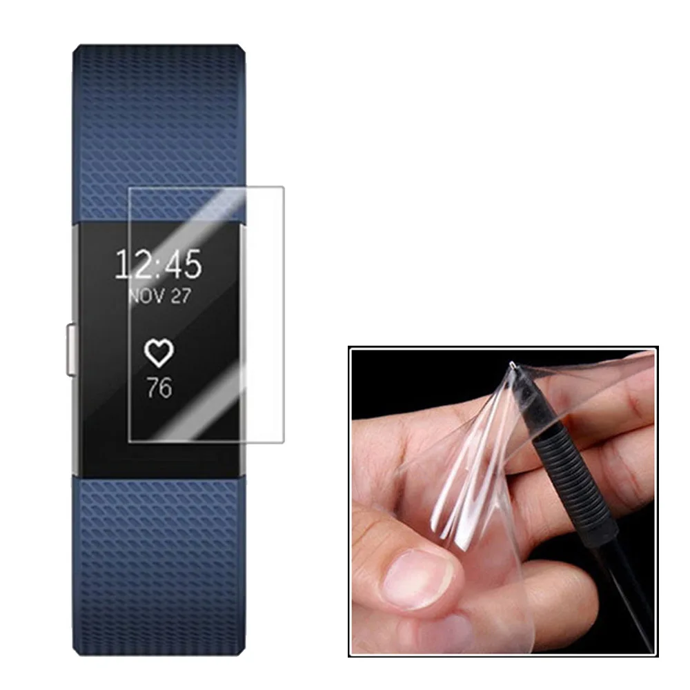 1/2/5/6 pcs Anti-scratch Ultra Clear Protective Film Guard For Fitbit Charge 2 Wristband Full Screen Protector Cover | Наручные часы