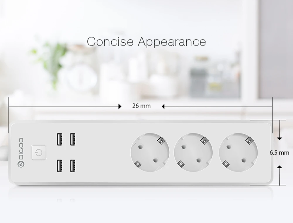 DIGOO DG-PS01 Smart Мощность полосы ЕС умный дом USB Порты и разъёмы удаленного отдельные