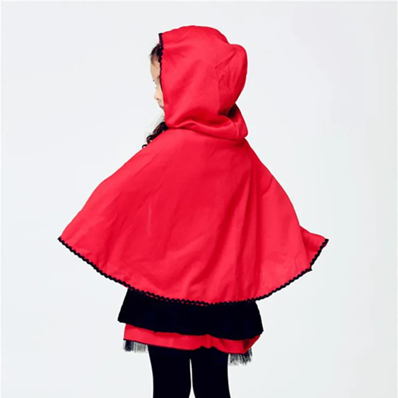 2017 Girls Little Red Riding Hood Costume Child Small Devil Cape Cosplay Halloween Christmas Carnival Party Shows | Тематическая