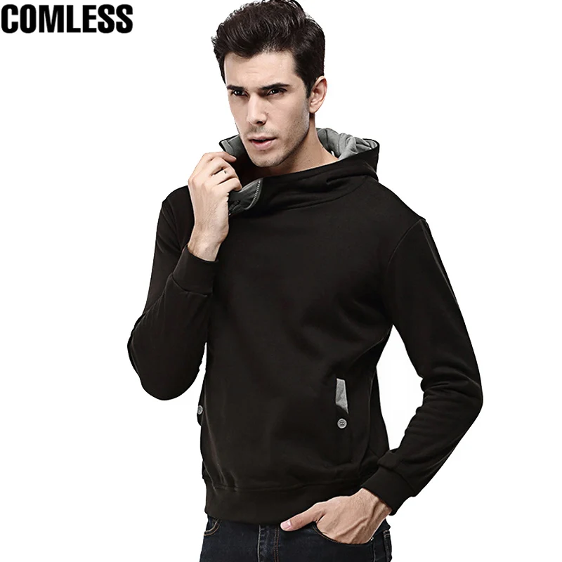 Новинка 2017 мужская толстовка с капюшоном свитшот косой молнией мужские