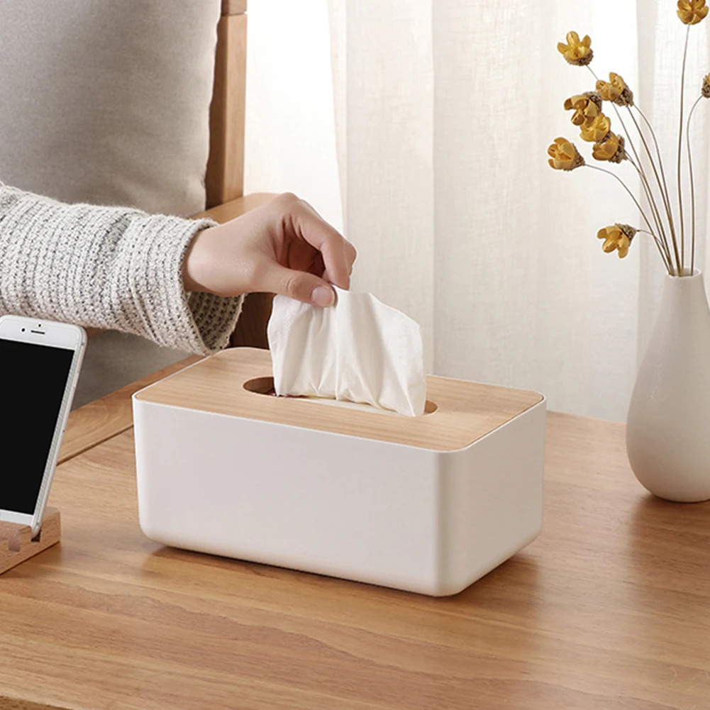 Kitchen Simple Stylish Tissue Box Wooden Plastic Accessories Napkin Home Holder Solid Multifunctional Decoration Storage Office | Дом и сад