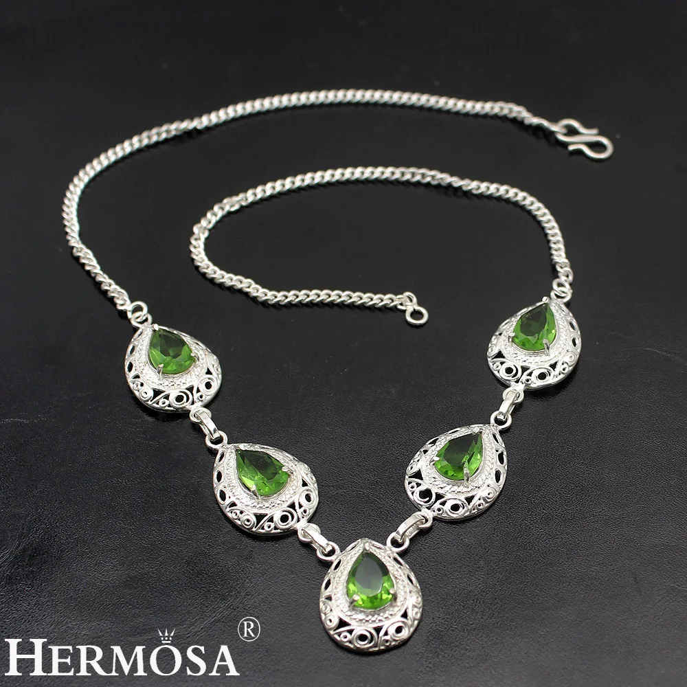 Choose Your Color Multi Stone TopazKunzite Peridot 925 Sterling Silver Chain Necklace Length 19.5 Inch TF254 Free Shipping | Украшения и