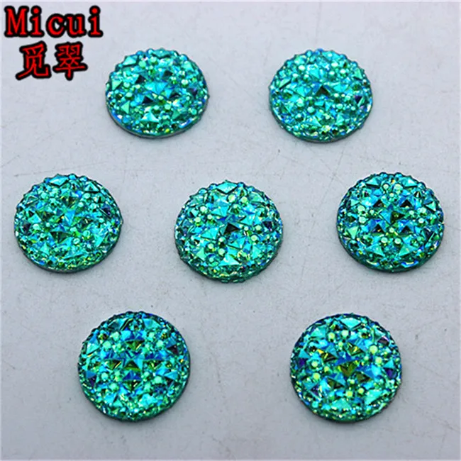 Sky blue Micui шт. 100 мм шт. 14 мм AB Цвет Кристалл Круглый flatback смолы Стразы камень Бусины предметы для скрапбукинга Jewelry интимные аксессуары ZZ612 - Цвет: Sky blue