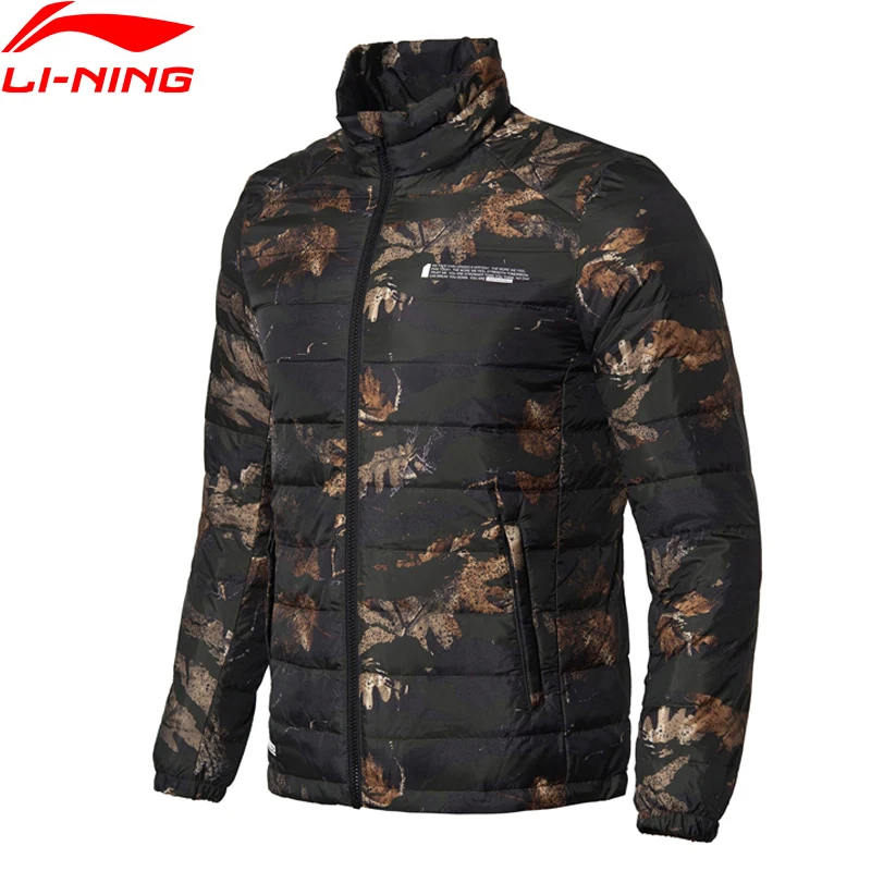 Мужской баскетбольный пуховик Li Ning короткий теплый облегающий серый на утином