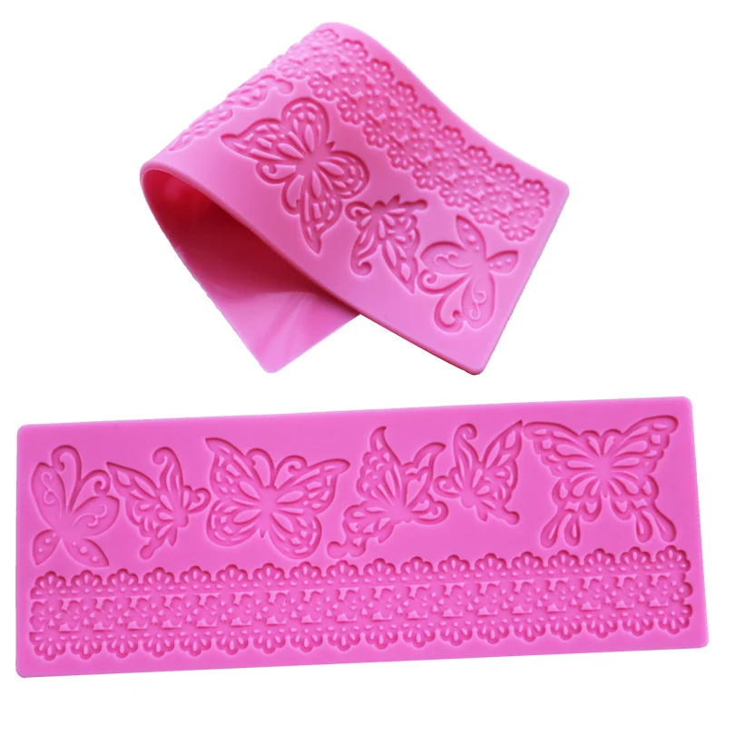 

30 Pcs Silicone Mold Cake Butterfly Lace Mats Mold Silicone Lace Mat Fondant Cake Decorating Wedding Flower Embossing