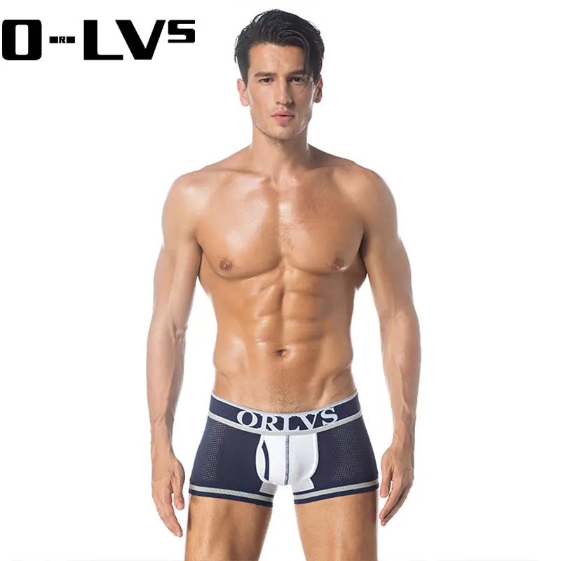 C мужские боксеры из 3 предметов ORLVS мужское нижнее белье s Cueca Сетчатое летние