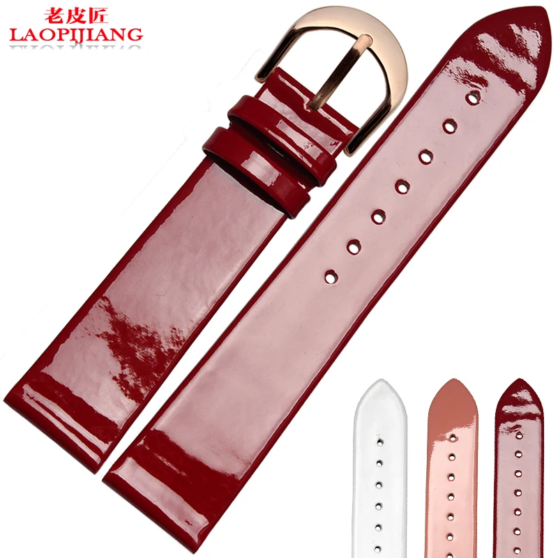 Laopijiang тонкий кожаный ремешок для часов 14 мм 16 18 20 с универсальным размером
