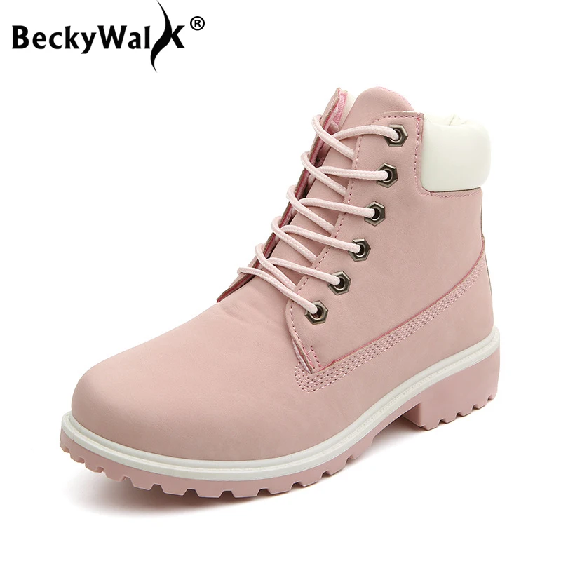 Новинка 2021 осенне-зимняя обувь BeckyWalk женские мотоциклетные ботинки на плоской