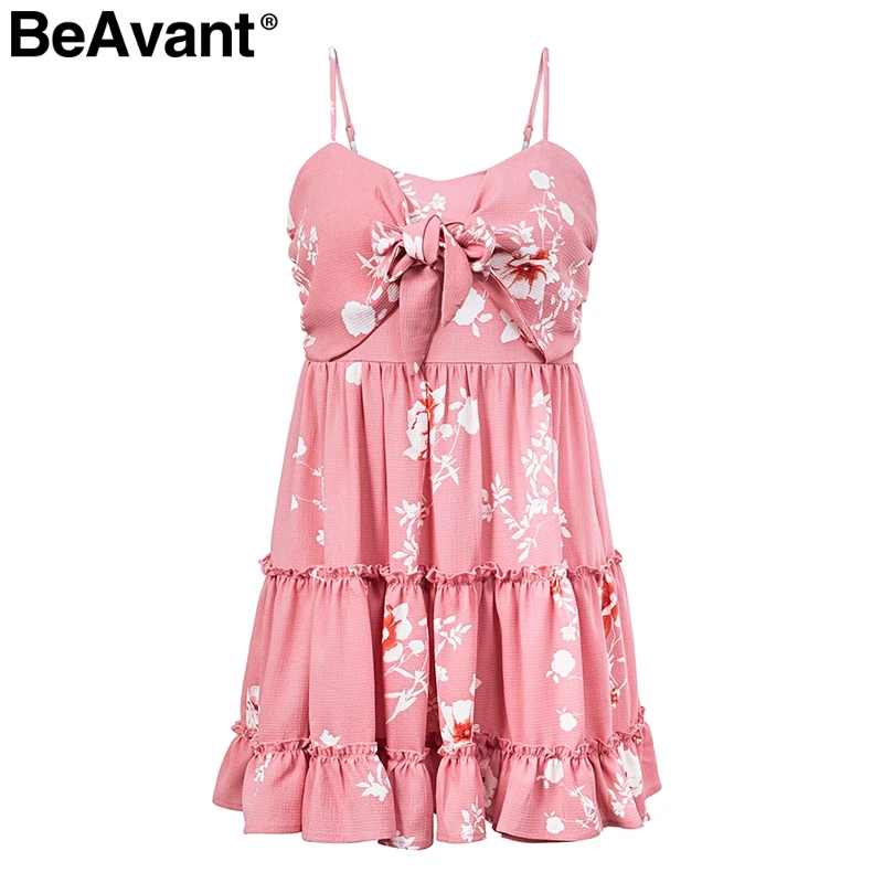BeAvant сексуальное платье с оборками на бретелях женское цветочным принтом boho