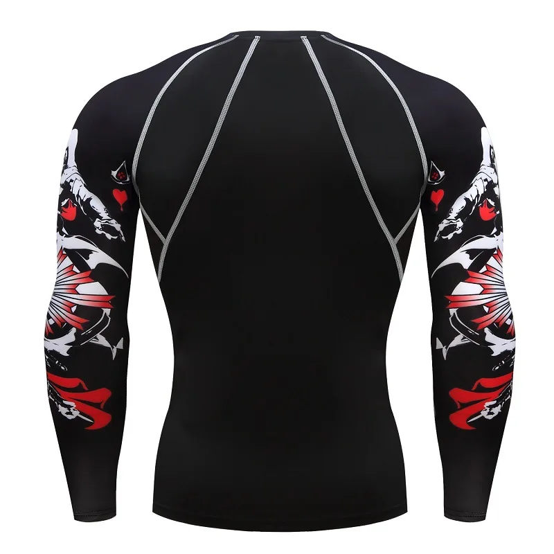 Мужские компрессионные рубашки MMA Rashguard поддерживающие форму для фитнеса с