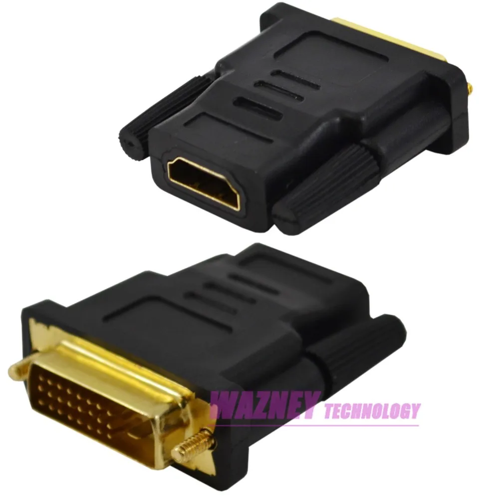 Позолоченный адаптер DVI 24 + 1 HDMI преобразователь штекер-гнездо