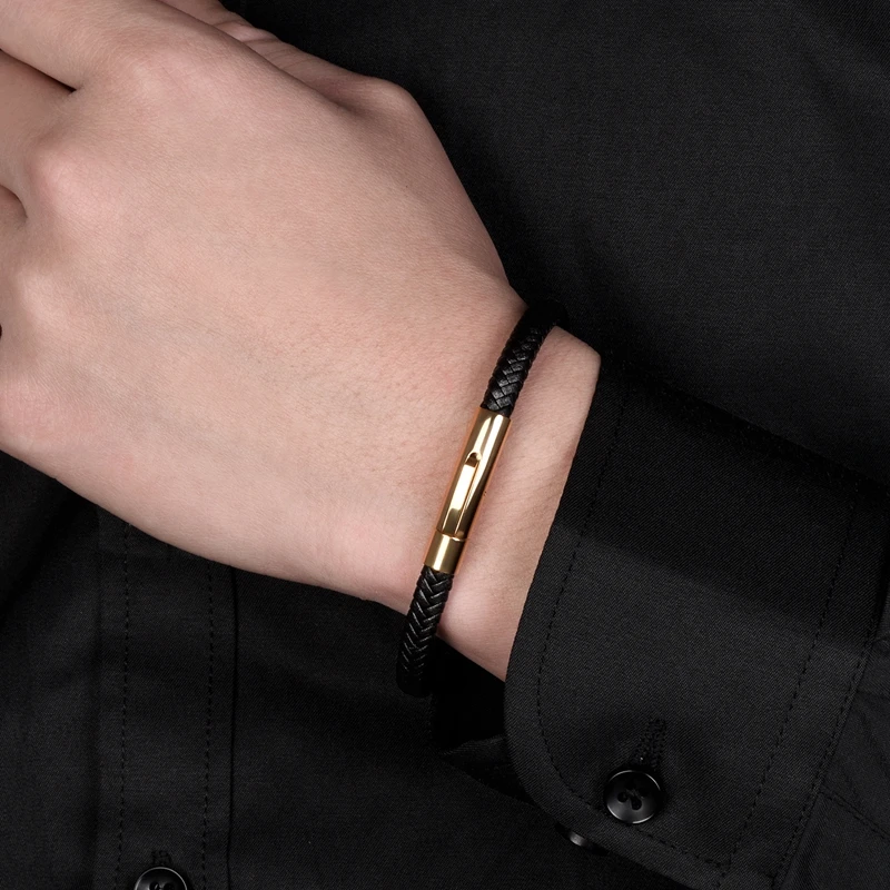 Mozo Fashion оптом подвеска плетеный кожаный браслет Для женщин ручной работы золотой