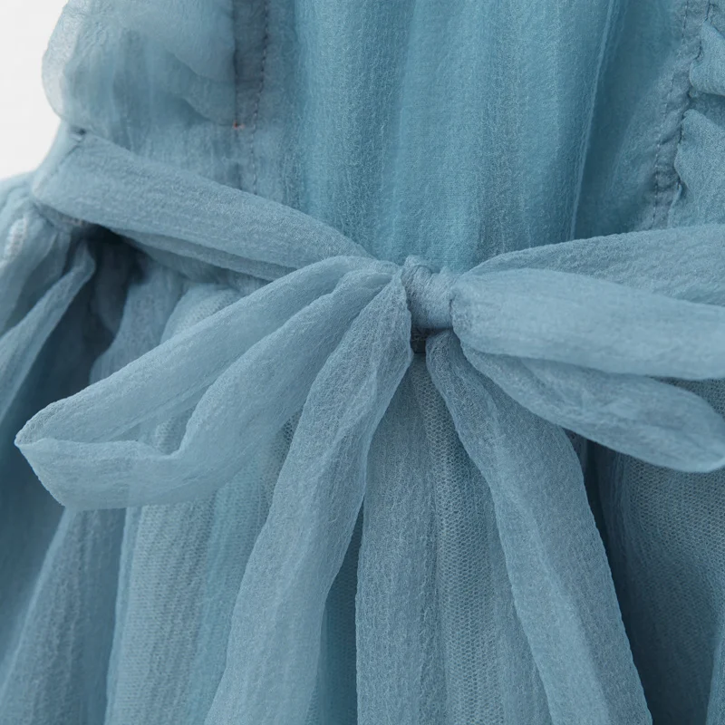 Летнее платье для девочек шифоновое с оборками маленьких детская одежда