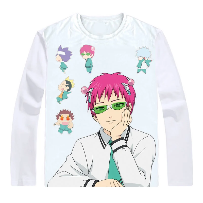 В катастрофические жизнь Saiki K. футболки мульти-стиль рубашка с длинными рукавами Перейти комиксов Saiki Kusuo без sai-нан Kusuo Saiki футболки - Цвет: Style 8