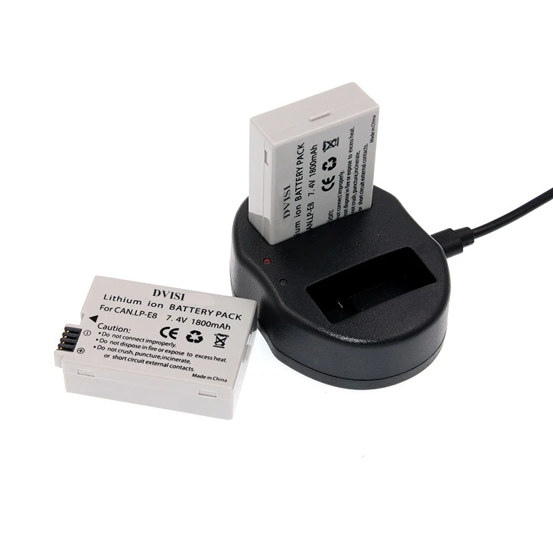 2 шт. LPE8 LP E8 батарея с USB двойным зарядным устройством для Canon EOS 550D 600D 650D 700D Rebel T2i T3i