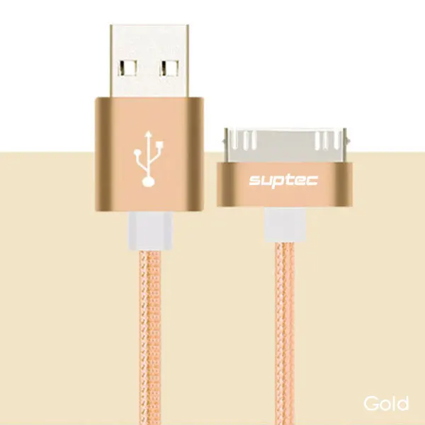 Gold SUPTEC для iPhone 4, 4S, 3g, S, 3g, iPad 1, 2, 3, iPod Nano touch, 30 Pin, USB кабель, быстрая зарядка, оригинальное зарядное устройство, адаптер, шнур для синхронизации данных - Цвет: Gold