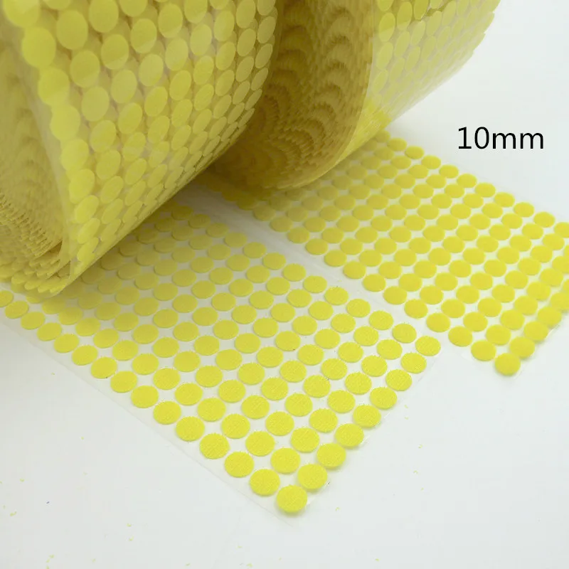 Yellow 10mm 108Pairs 100 пар 10-20 мм самоклеящаяся клейкая крепежная Лента наклейки "точки" крепкий крючок и петля Волшебная наклейка нейлон Velcros клей двойной замок - Цвет: Yellow 10mm 108Pairs