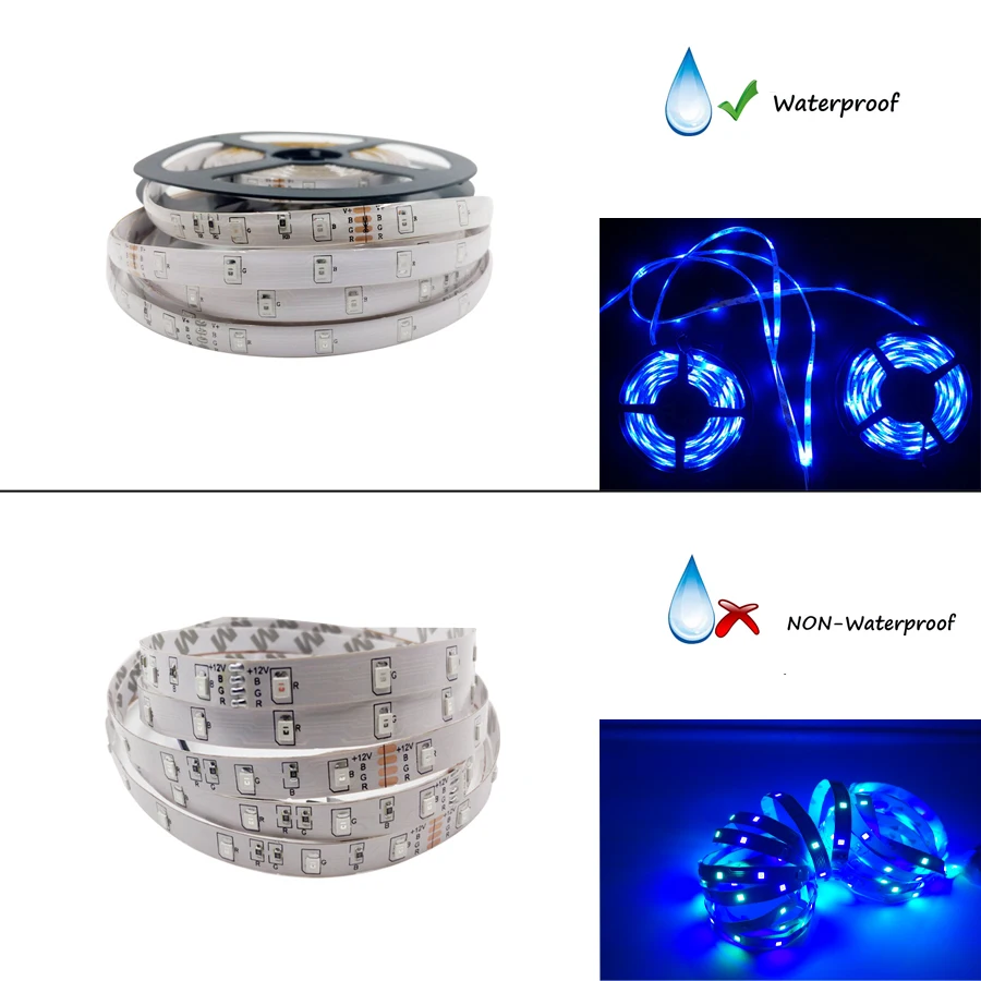 Wifi Светодиодная лента светильник SMD 2835 RGB лента DC12V водонепроницаемая лента диод гибкий и wifi контроллер адаптер питания комплект