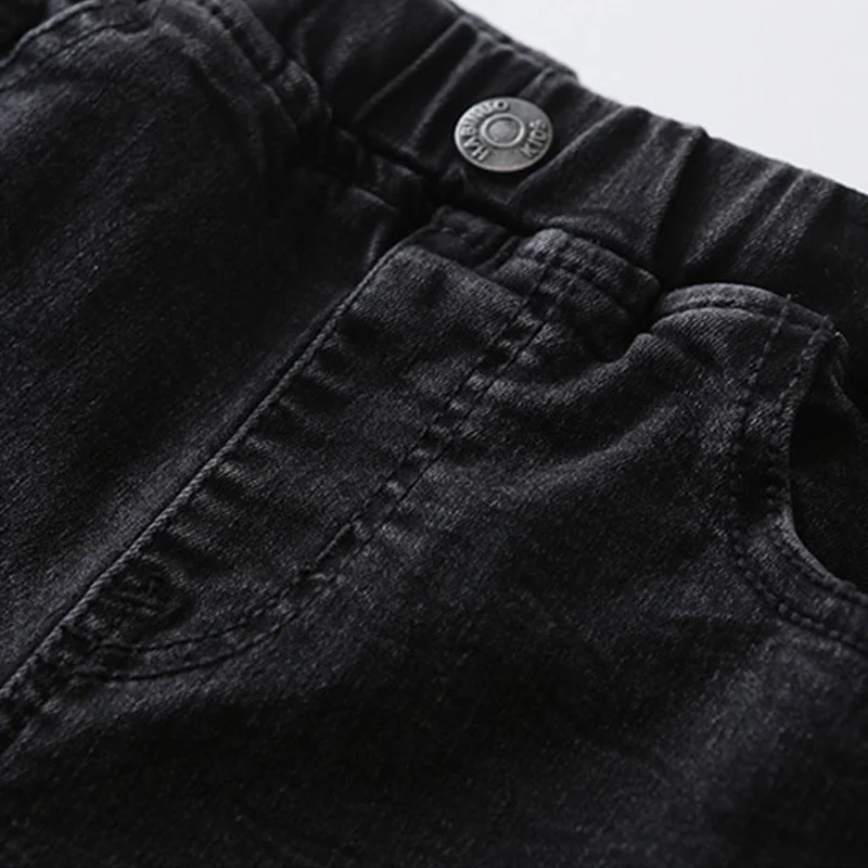 Осенние джинсы для девочек с высокой талией облегающие эластичные дышащие брюки