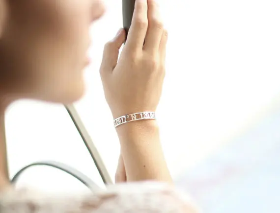 Custom Coordinates Cuff Bracelet Personalized Name римская цифра свадьба Дата Браслет Регулируемый для женщин ювелирные изделия невесты подарки