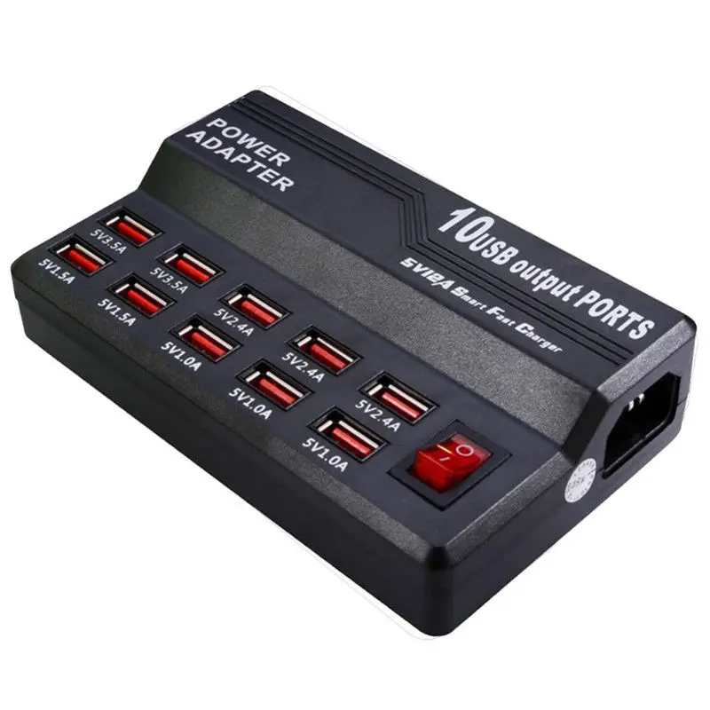 

Зарядное устройство с 10 USB-портами, 5 В, 12 а