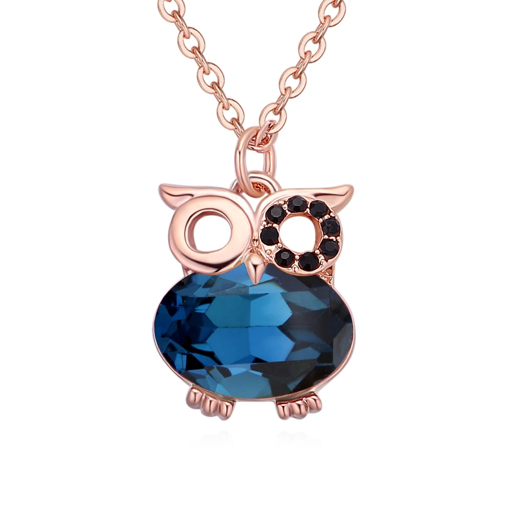 

Fashion Necklace Women Jewelry Trendy Charms Crystals From Swarovski Owl Necklace Gold Color Chain Boho Necklaces & Pendants