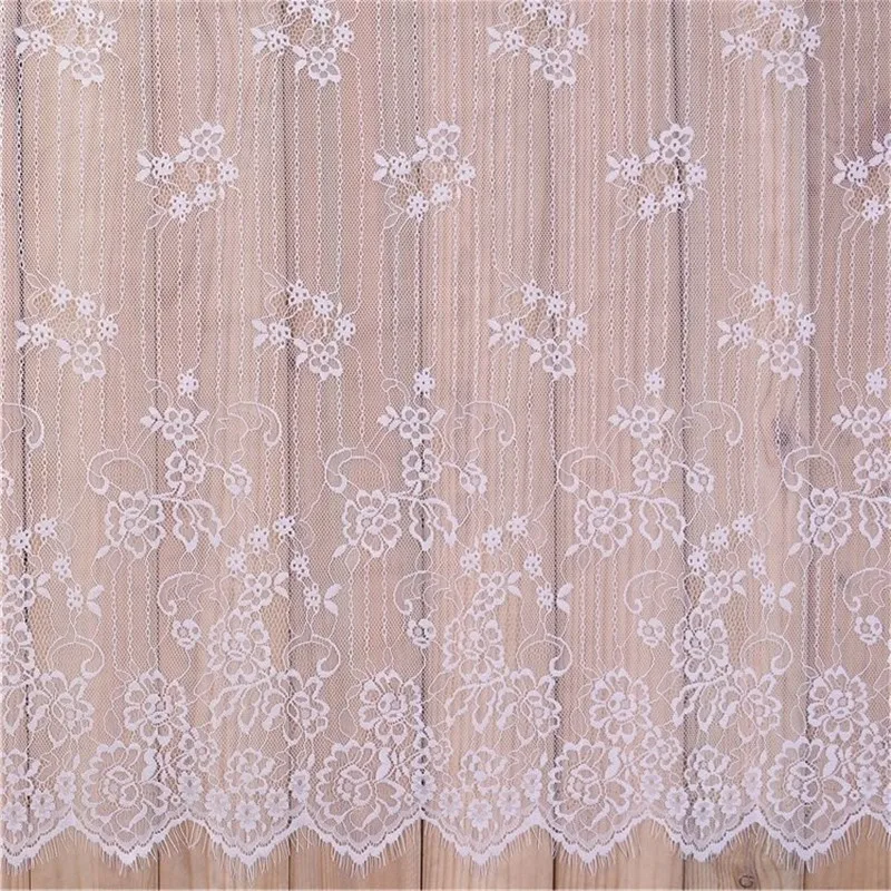 

3yards/lot Eyelash Lace width 150cm DIY Decorative High Quality Soft Off black Nylon Eyelash Lace Trim Wedding Dress Fabric